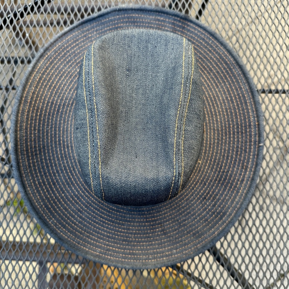 Classic Levi's Blue Denim Wide Brim Hat 7 3/8 - Picture 3 of 9